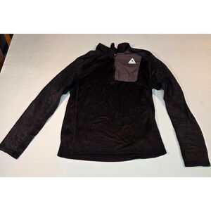 Reebok Black 1/4 Zip Pullover Large Athletic Running Top Reflective Size M